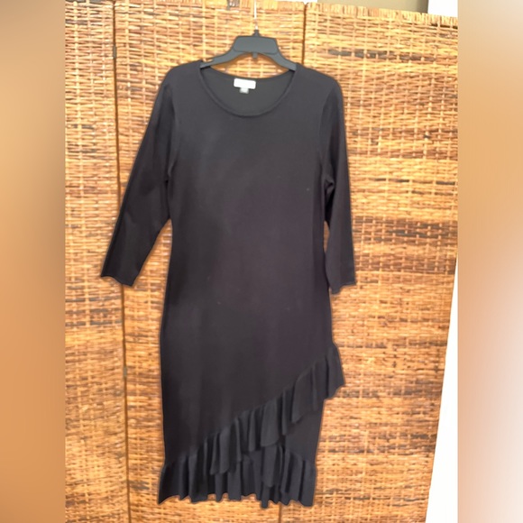 Sexy formfitting Calvin Klein black dress size large - Picture 6 of 12